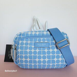 KATE SPADE Belt Bag Noel Jacquarded Printed Fabric Bag- Astral Blue color ⭐